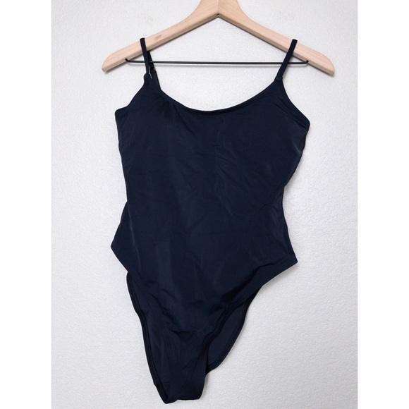 NWT Andie The Cheeky Amalfi One Piece M Black Swimsuit Eco Nylon Stretch Classic - Picture 3 of 9